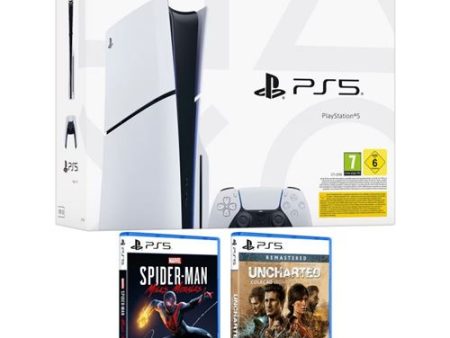 Consola Playstation PS5 Slim Standard + Spider-Man Miles Morales PS5 + Uncharted Collection - Legacy of Thieves PS5 Cheap