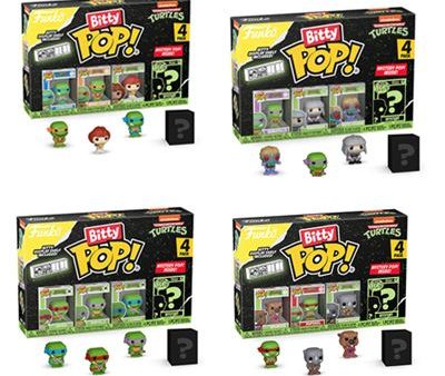 Funko Bitty Pop! Figura de Vinyl Teenage Mutant Ninja Turtles - Pack de 4 | Inclui Figura Mistério Supply