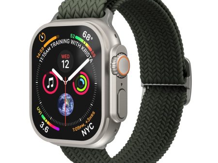 Apple Watch (42 44 45 SE 46 49mm) Vonmählen Woven Loop Nylon Rem - Olive Discount