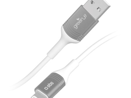 SBS x GREEN_E 30W USB-A til Lightning Kabel m. Genbrugssæt - 1.2 m - Hvid Supply