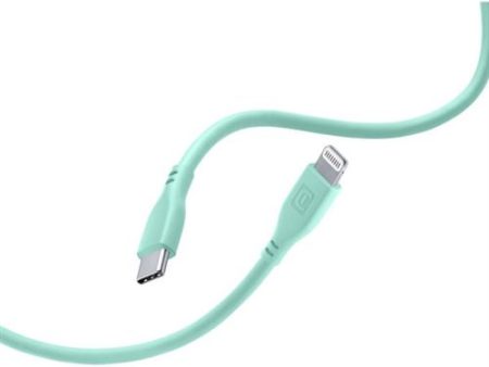 Cabo de Dados Cellularline Soft Lightning   USB-C 1.2m Verde Sale