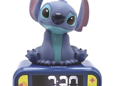 Despertador com Luz Noturna e Sons Disney Stitch - Lexibook Fashion