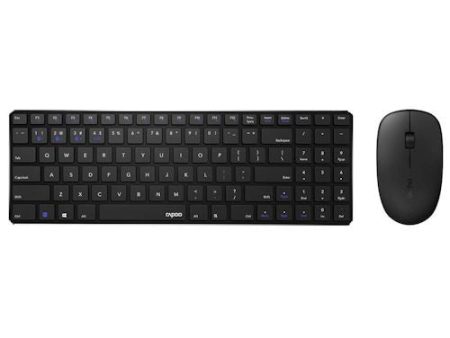 Conjunto Teclado + Rapoo 9300M Multi-mode Wireless Bluetooth Ultra-slim Desktop Set PT - Preto Online now