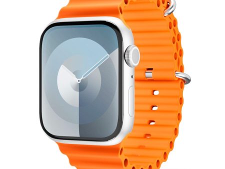 Apple Watch (42 44 SE 45 46 49mm) Epico Ocean Silikone Rem - Orange Hot on Sale