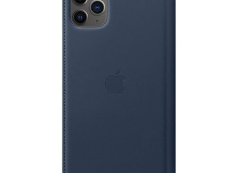 Capa Apple iPhone 11 Pro Max Folio em pele - Azul fundo do mar Sale