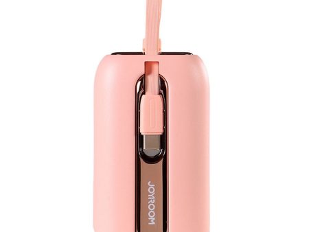 Joyroom JR-L012 Powerbank 22.5W USB-C PD m. Indbygget Lightning & USB-C Kabel - 10.000 mAh - Lyserød Online