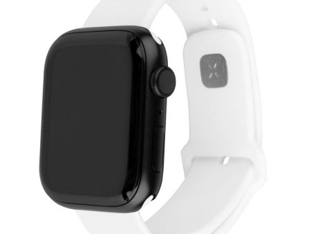 Apple Watch (42 44 SE 45 46 49mm) Fixed Wide Sporty Silikone Rem Sæt - Hvid For Cheap