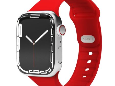 Apple Watch (38 40 SE 41 42mm) Vonmählen Classic Band 2 Genanvendt Silikone Rem - Rød Hot on Sale