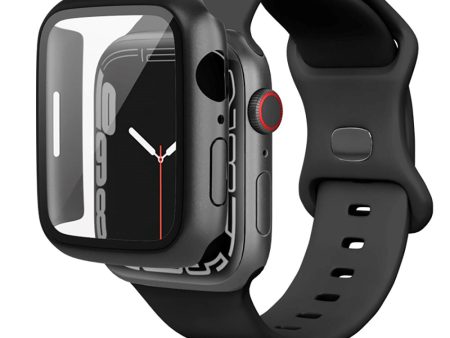 Apple Watch 8 7 (45mm) Epico Plastik Cover m. Indbygget Skærmbeskyttelse - Sort Discount