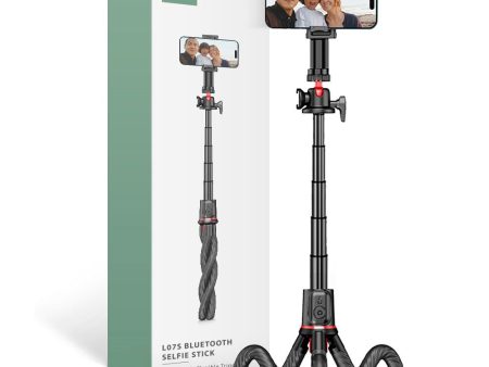 Tech-Protect L07S Kompakt Selfiestang m. Fleksibel Tripod & Bluetooth - Sort Online Sale