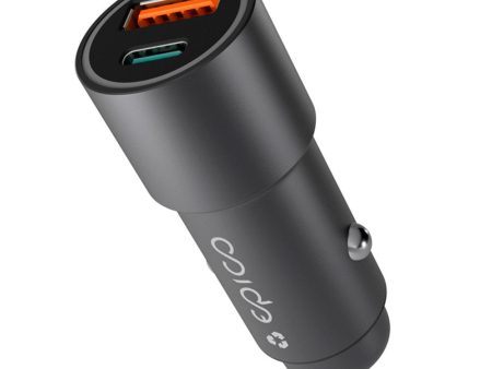 Epico Resolve Dual Biloplader PD 38W m. USB-C & USB-A - Sort on Sale