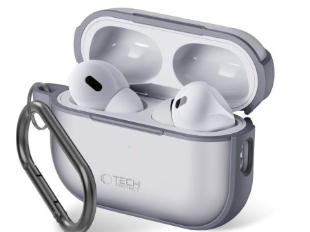 Tech-Protect MagMat Apple AirPods Pro (1. & 2. Gen) Cover m. Karabinhage - Mat Grå Fashion