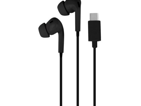 Puro USB-C Wired Stereo In-Ear Høretelefoner– Med Mikrofon, Opkaldsknap og Volumenstyring - Sort Fashion