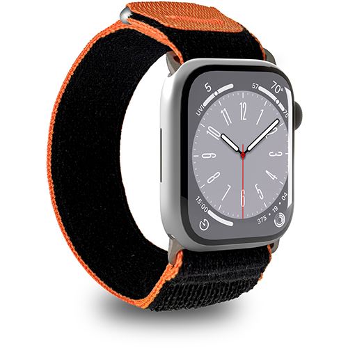 Bracelete Puro Loop Trial para Apple Watch 42  49mm - Preta  Laranja Fashion