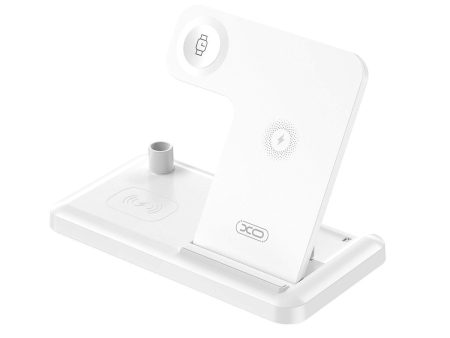 XO WX033 4-in-1 Foldbar Trådløs Oplader 15W - Hvid Online Sale