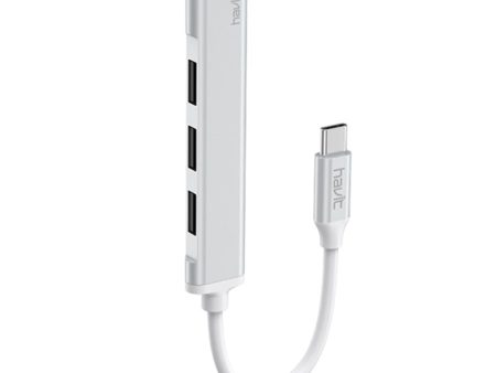 Havit HB41 4-i-1 USB-C Multiport Hub - 4 x USB-A - Grå Discount