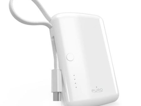 Powerbank Puro Power Link 10 10000mAh 20W com Cabo USB-C Integrado - Branco Supply