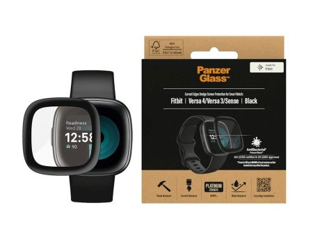 Fitbit Versa 4   Versa 3   Sense PanzerGlass Hærdet Glas - Sort Kant For Cheap