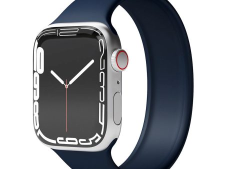 Apple Watch (42 44 SE 45 46 49mm) Vonmählen Solo Loop Large Silikone Rem - Mørkeblå Online Sale