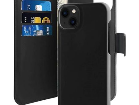 Capa Destacável Wallet em Ecopele Puro para iPhone 13   14 - Preta Cheap