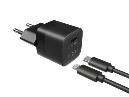 Fixed PD 20W USB-C Hurtig Vægoplader m. USB-C til Lightning Kabel - Sort For Discount