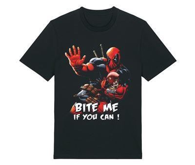 T-Shirt Marvel Deadpool - Bite Me If You Can! - Tamanho S - Cotton Division Online