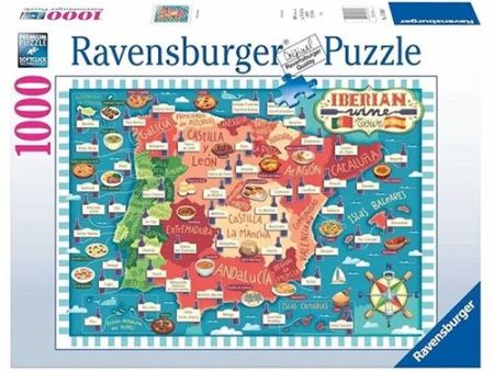 Puzzle Mapa de Vinhos Ibéricos - 1000 Peças - Ravensburger For Sale