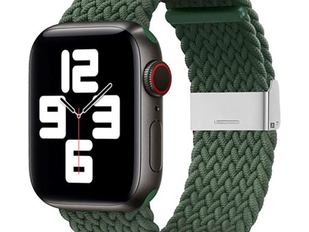 Apple Watch (38 40 SE 41 42mm) Hurtel Urrem i Stof - Grøn Discount