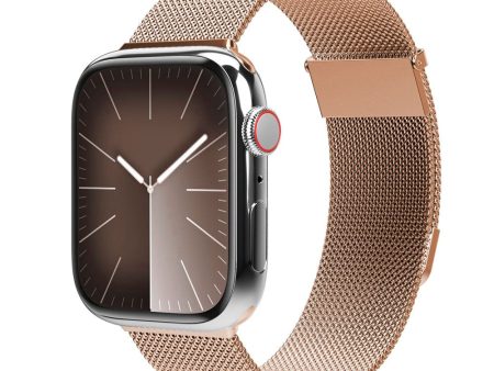 Apple Watch (38 40 SE 41 42mm) Vonmählen Milanese Loop 2 Rustfri Stål Rem - Rose Gold For Sale