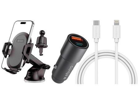 Kør-selv-ferie pakke 4 - inkl. Mobilholder   USB-C - Lightning Kabel   Biloplader on Sale