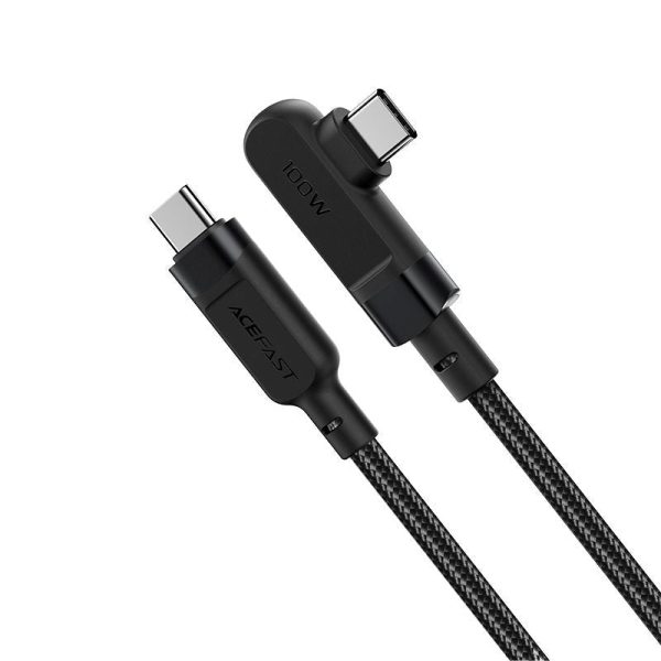 Acefast USB-C til USB-C Vinklet Kabel PD 2m (5A 100W) - Sort Online now