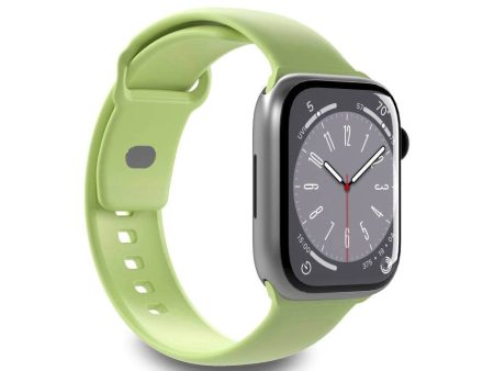 Apple Watch (38 40 SE 41 42mm) Puro ICON Silicone Urrem - Lysegrøn Hot on Sale