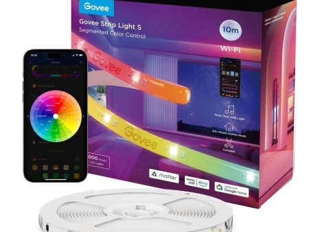 Govee RGBIC  Wi-Fi + Bluetooth LED Strip Lights - 10m - Hvid Online Sale