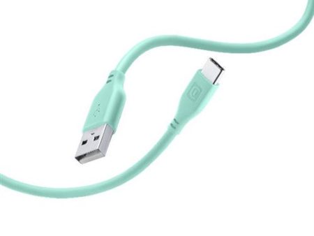 Cabo de Dados Cellularline Soft USB-A   USB-C 1.2m Verde Online now