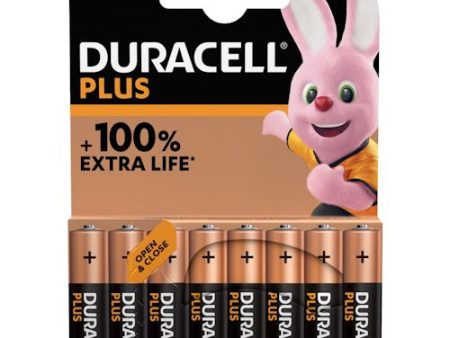 Pilhas Alcalinas Duracell AAA LR03 Plus +100% Extra Life - Pack 8 Unidades Online Sale