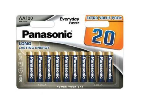 Pilhas Alcalinas Panasonic Extra Value Pack 20 AA Everyday Power 1.5V For Discount